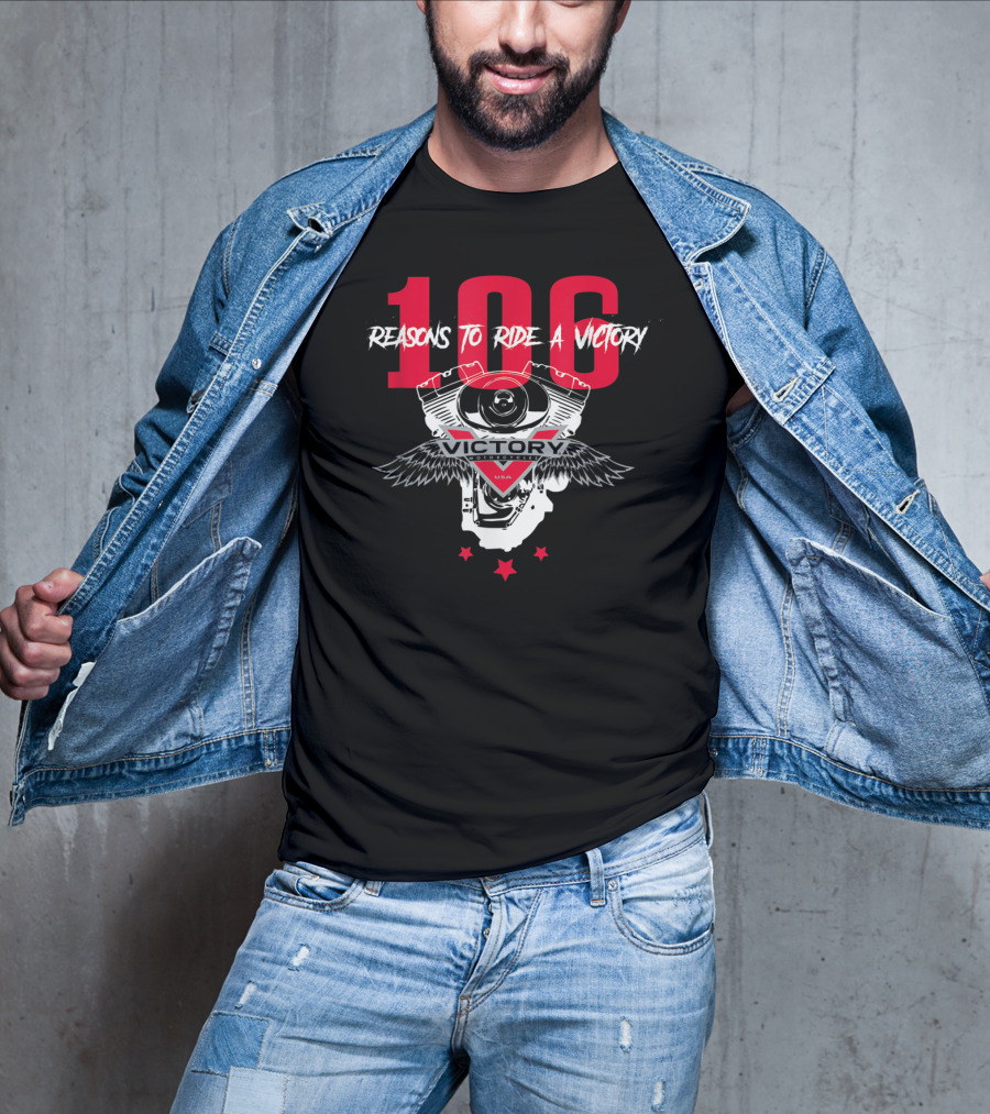 106 Reasons To Ride A Victory Engine Winged Stars USA T-Shirt