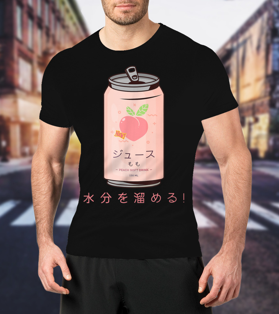 90s Japanese Aesthetic Peach Soft Drink Juice Can 150ML T-Shirt