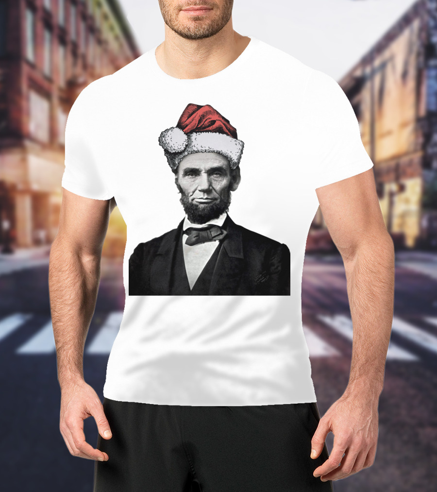 Abraham Lincoln Santa Hat T-Shirt