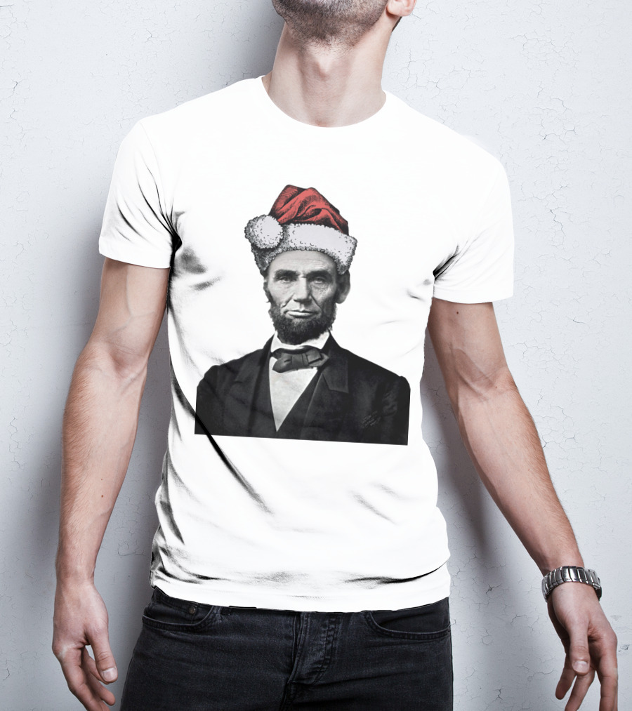 Abraham Lincoln Santa Hat T-Shirt