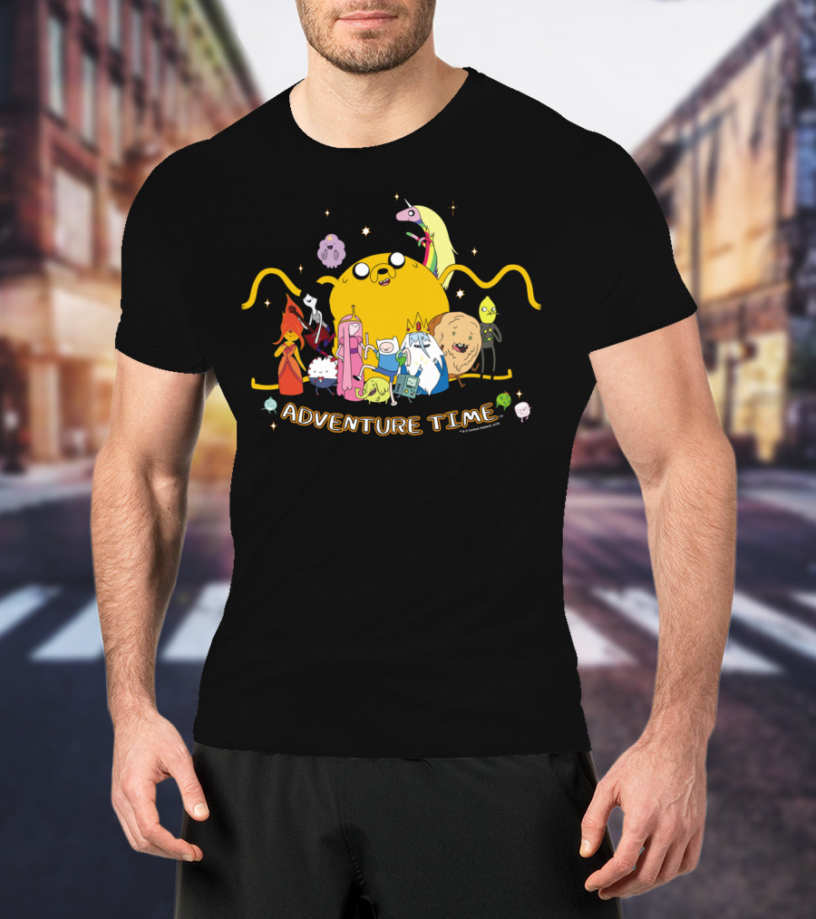 Adventure Time Characters Gathered With Jake Outstretched T-Shirt