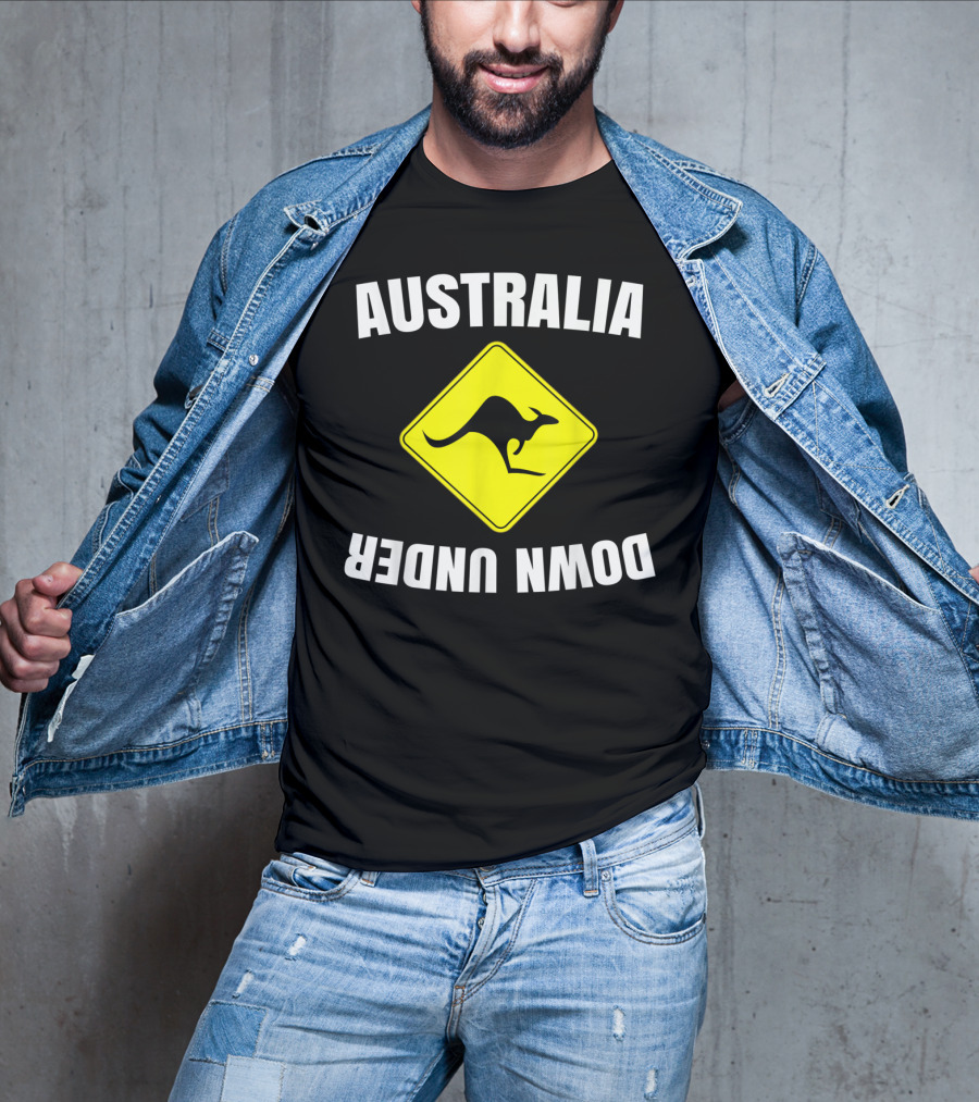 Australia Down Under Kangaroo Road Sign T-Shirt