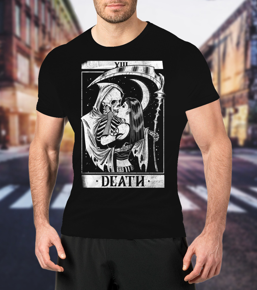 Blackcraft Vintage Death Grim Reaper Tarot XIII Kiss T-Shirt