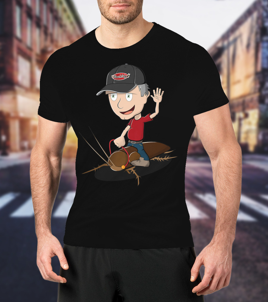 Cockroach Craig Cartoon Character With Cap And Giant Roach T-Shirt