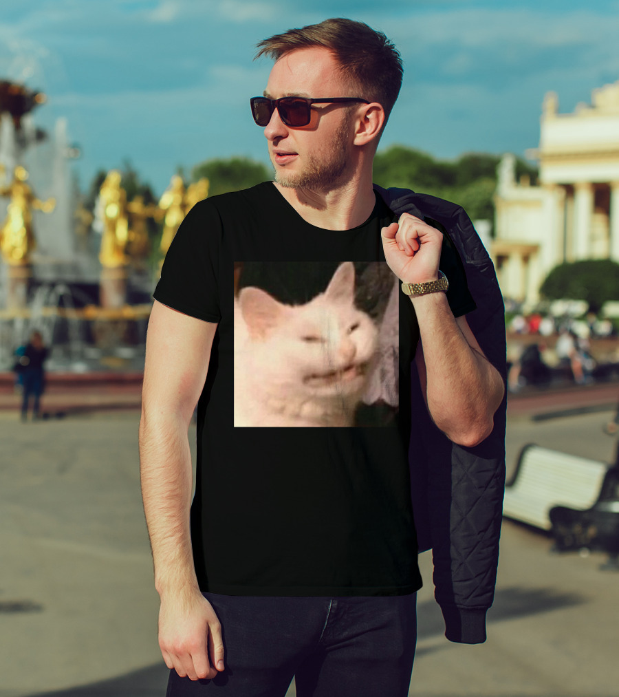 Confused Laughing Cat Meme Expression T-Shirt