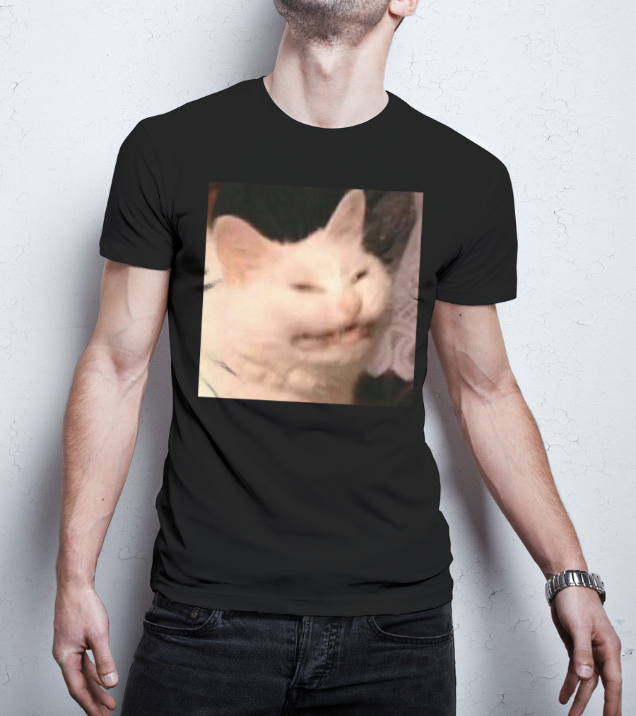 Confused Laughing Cat Meme Expression T-Shirt