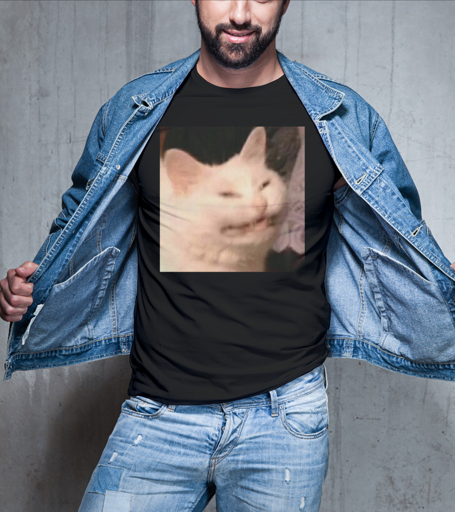 Confused Laughing Cat Meme Expression T-Shirt