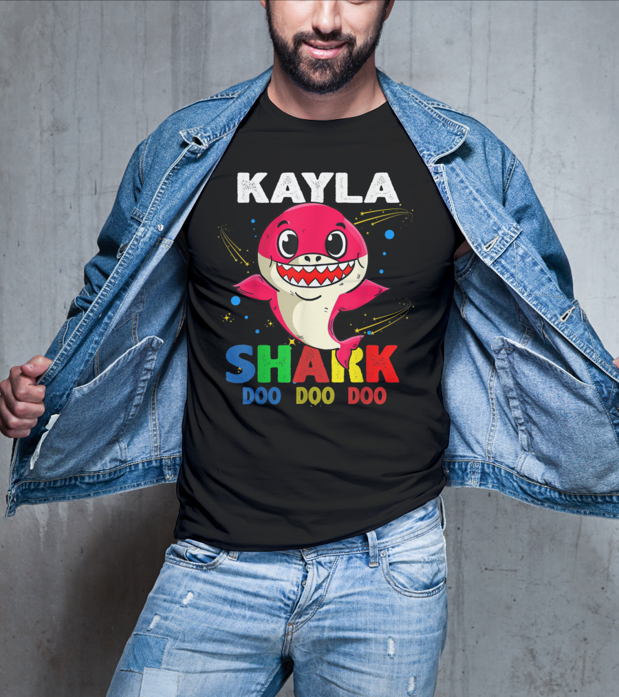 Kayla Shark Doo Doo Doo Custom Name Colorful T-Shirt