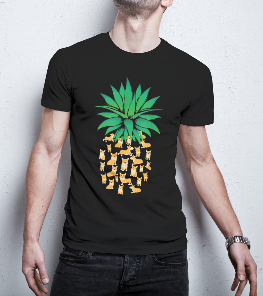 Cute Pembroke Welsh Corgi Pineapple Dogs T-Shirt