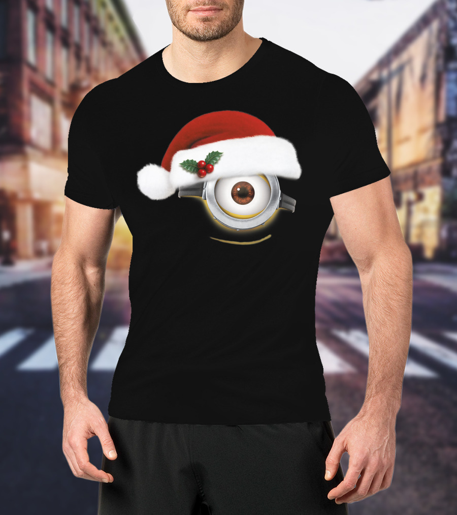 Despicable Me Minions Christmas Santa Hat Holiday T-Shirt