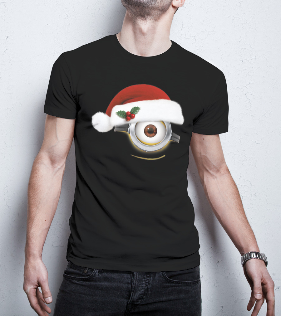 Despicable Me Minions Christmas Santa Hat Holiday T-Shirt