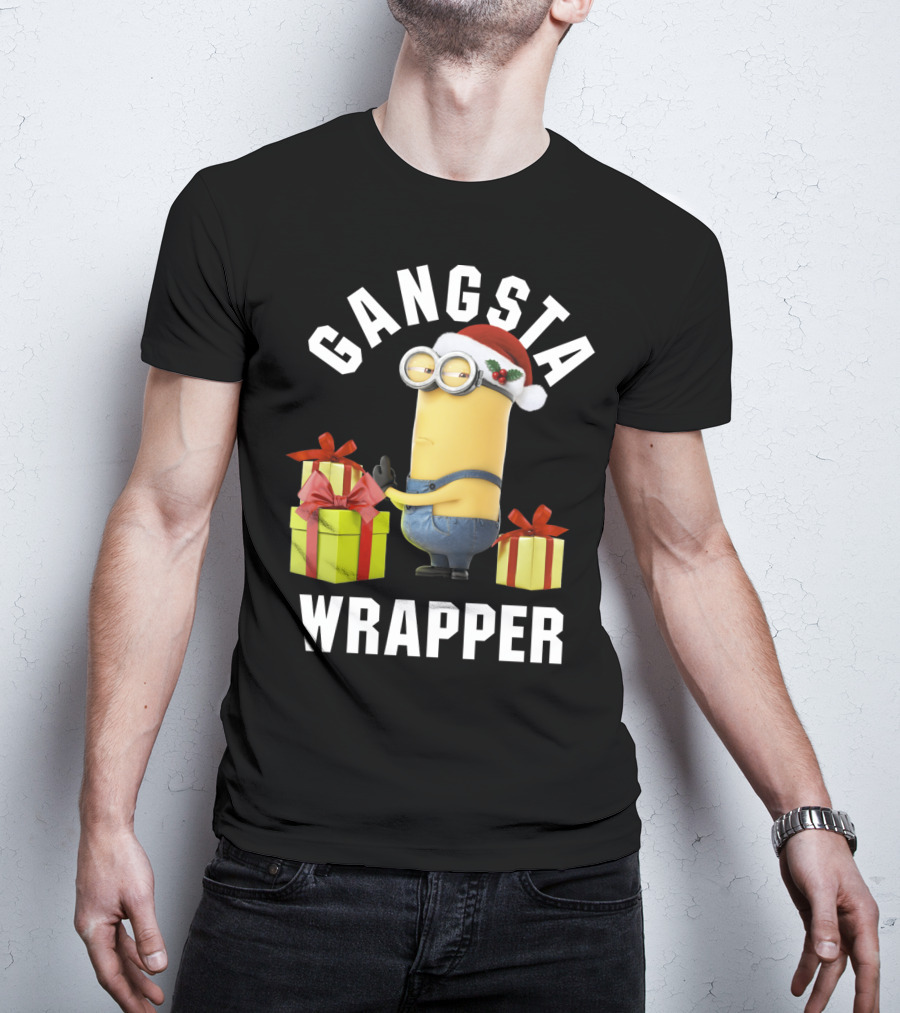 Despicable Me Minions Gangsta Wrapper Santa Holiday T-Shirt