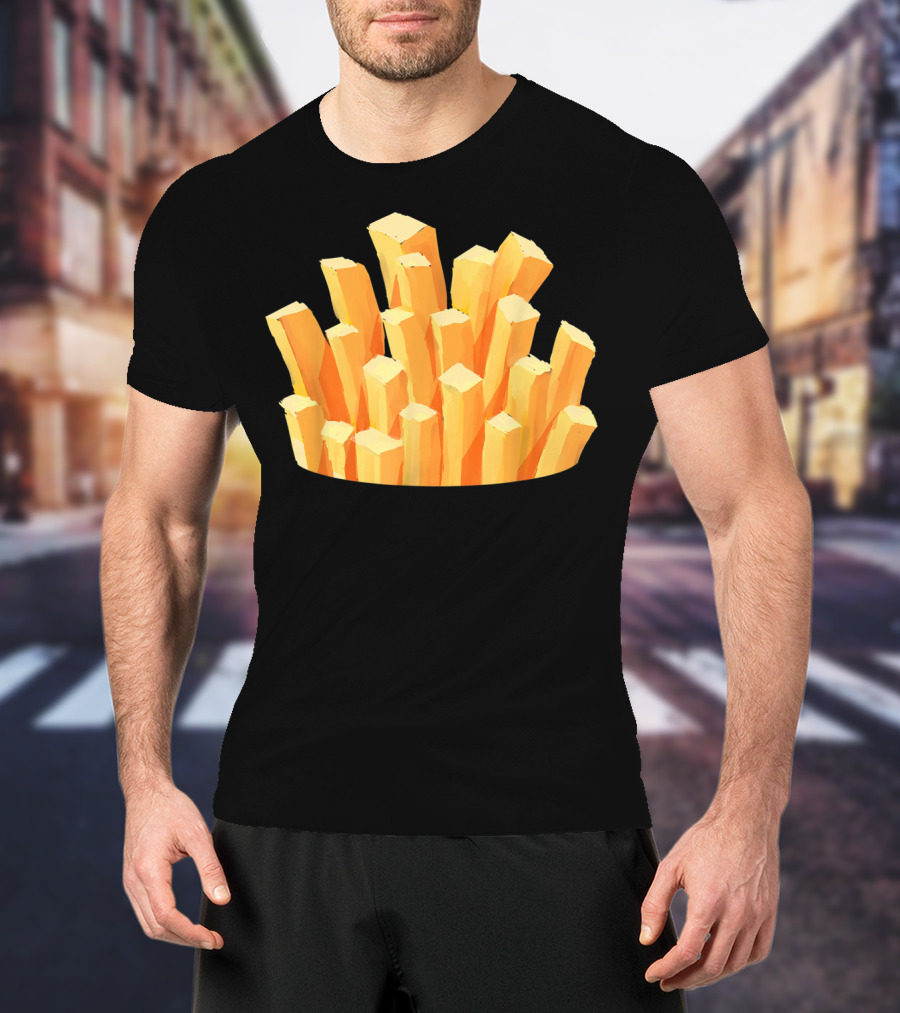 French Fries Costume Halloween Easy Cosplay Iconic Food T-Shirt