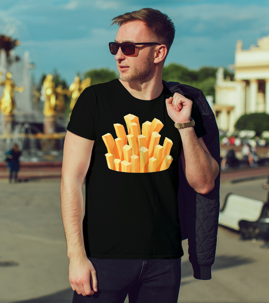 French Fries Costume Halloween Easy Cosplay Iconic Food T-Shirt