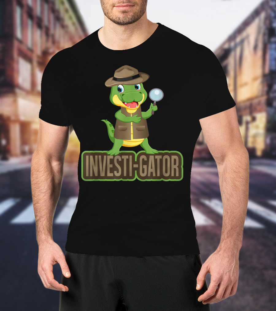 Investi-Gator Detective Alligator Funny Investigator Pun T-Shirt