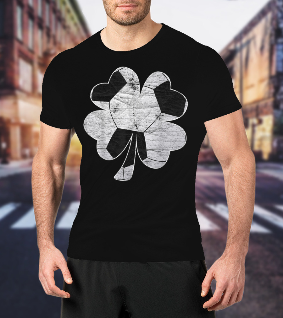 Funny Soccer Irish Shamrock Boys Men T-Shirt
