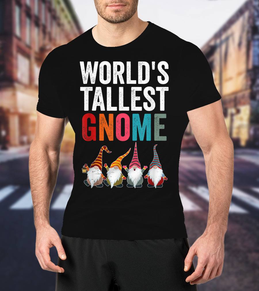World's Tallest Gnome Christmas Lovers Funny Gnomes T-Shirt
