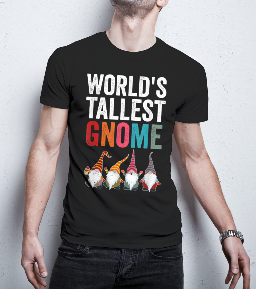 World's Tallest Gnome Christmas Lovers Funny Gnomes T-Shirt