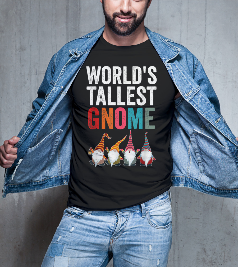 World's Tallest Gnome Christmas Lovers Funny Gnomes T-Shirt