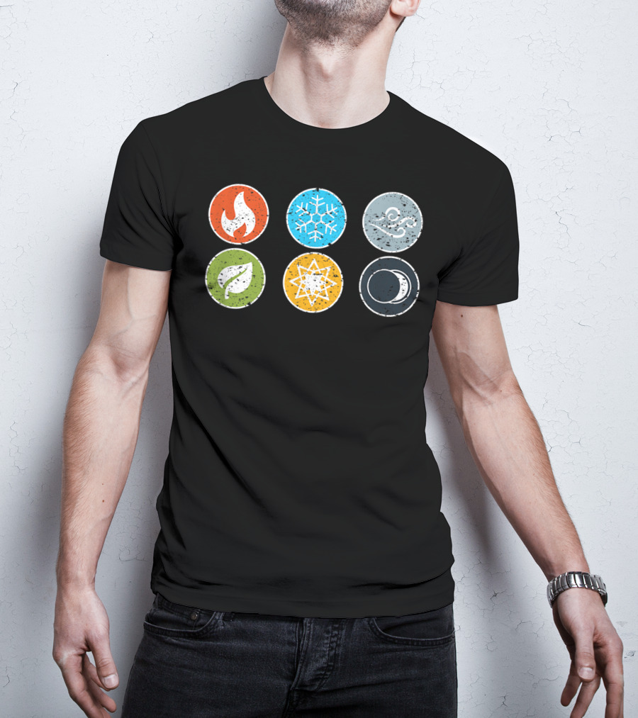 Gloomhaven Elements Symbol Fire Ice Air Earth Nature Light Dark T-Shirt