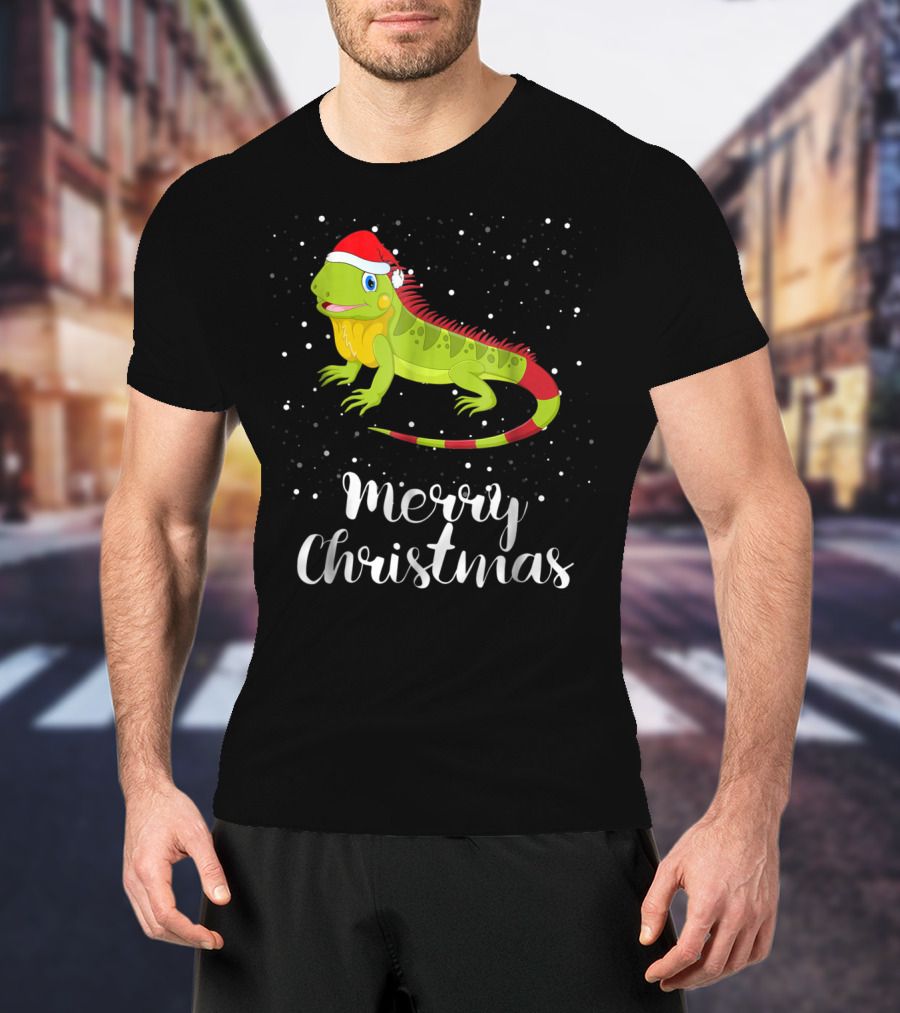 Merry Christmas Iguana Funny Family Matching Group T-Shirt