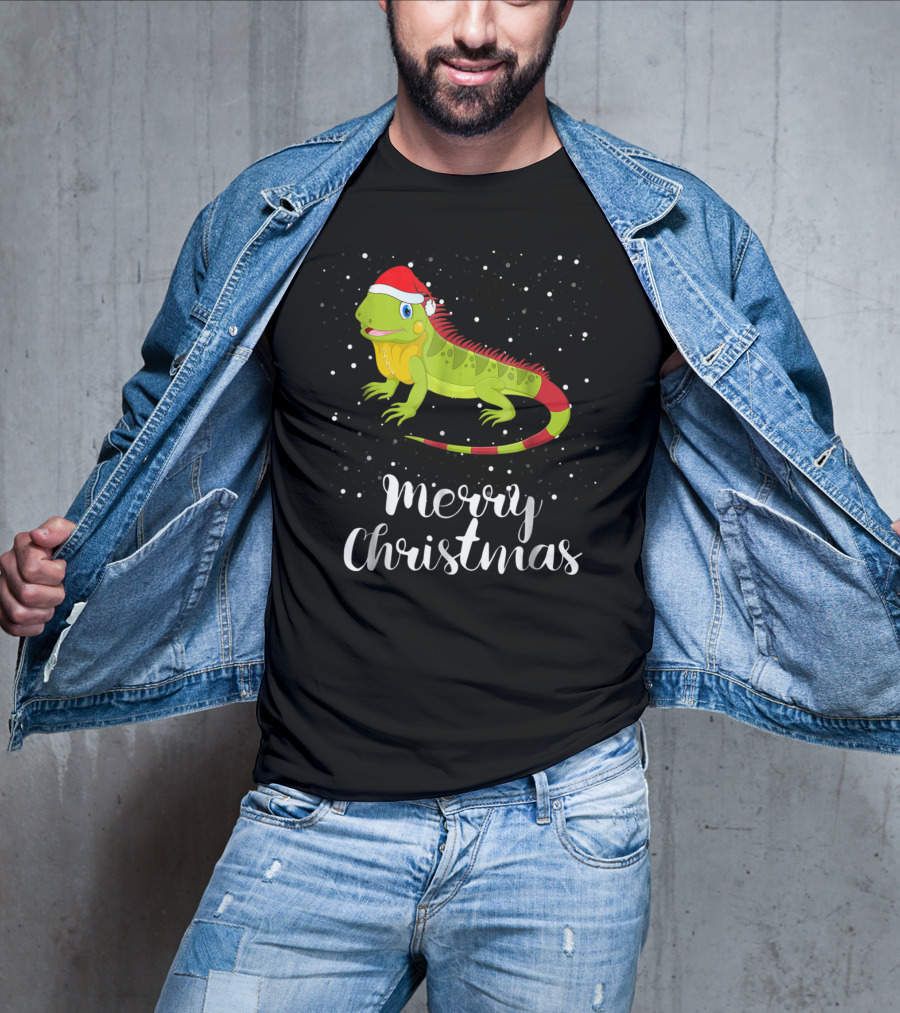 Merry Christmas Iguana Funny Family Matching Group T-Shirt