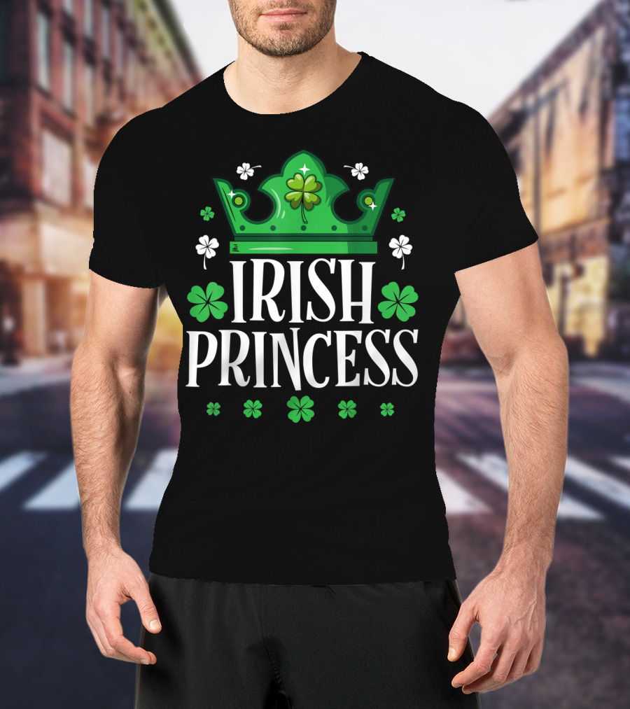 Irish Princess St Patricks Day Crown Shamrock T-Shirt