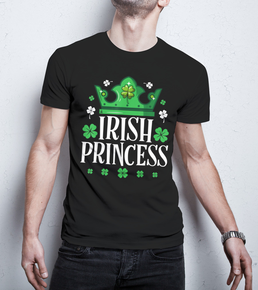 Irish Princess St Patricks Day Crown Shamrock T-Shirt