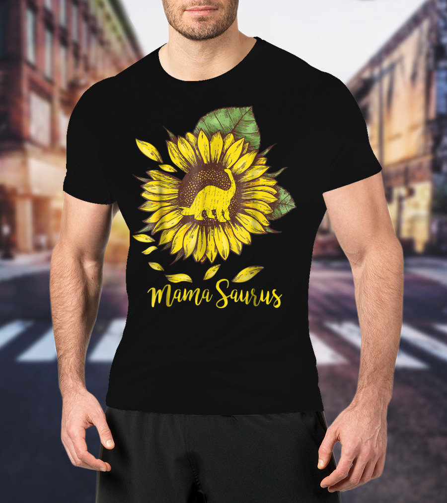 Mamasaurus Dinosaur Sunflower T-Shirt