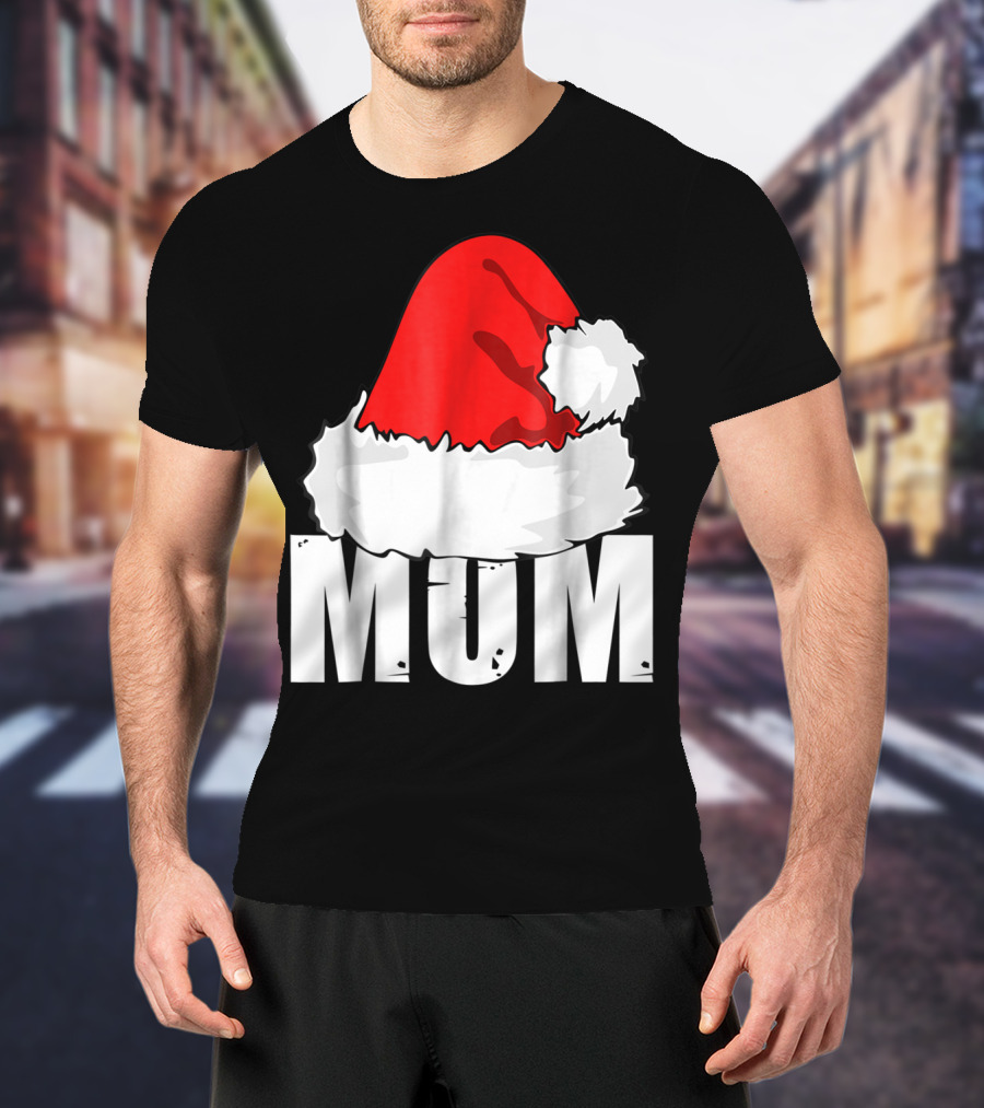 Mum Christmas Santa Hat Family Matching T-Shirt