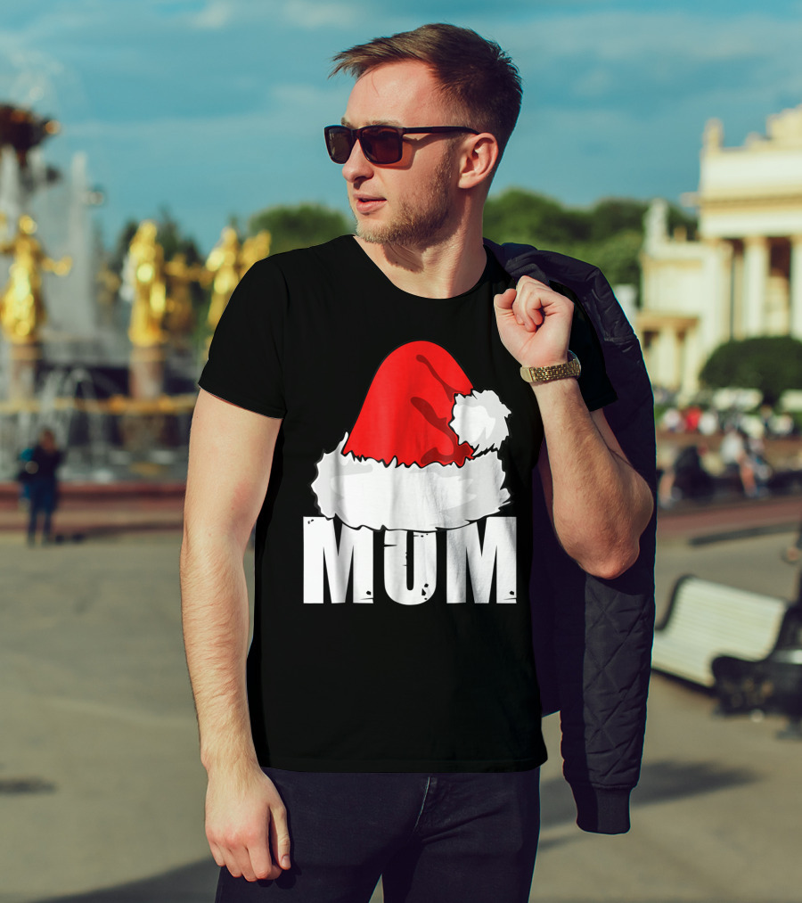 Mum Christmas Santa Hat Family Matching T-Shirt