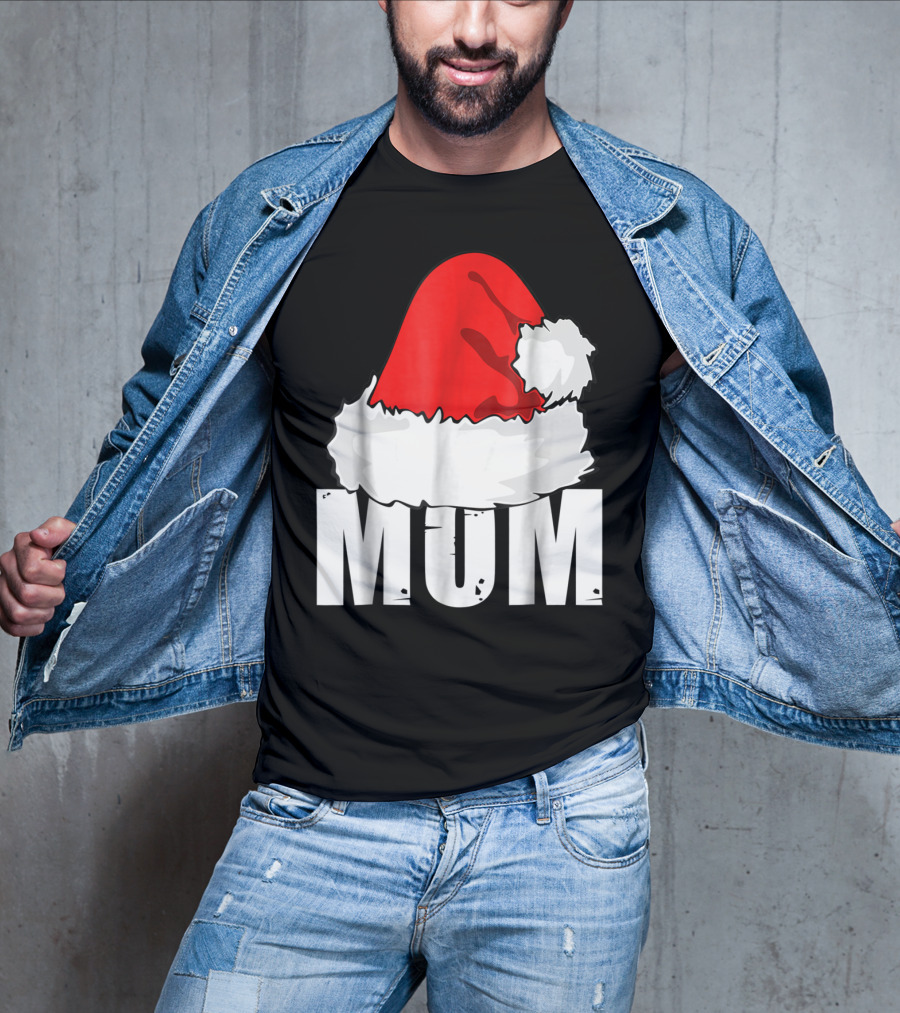 Mum Christmas Santa Hat Family Matching T-Shirt