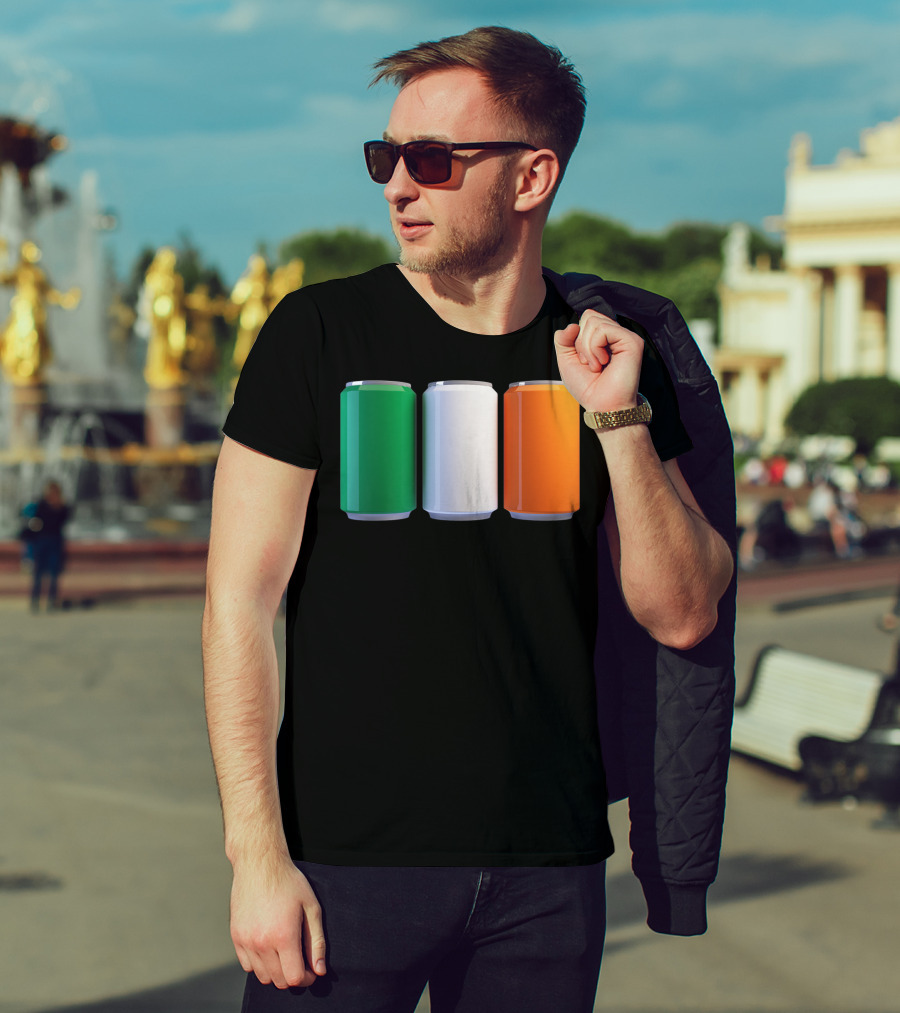 Irish Flag Beer Cans St Patrick's Day Ireland T-Shirt