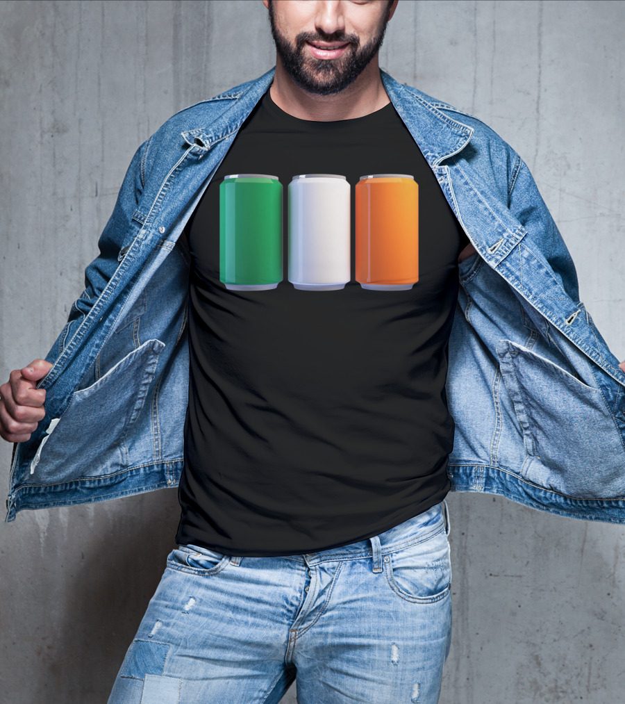 Irish Flag Beer Cans St Patrick's Day Ireland T-Shirt
