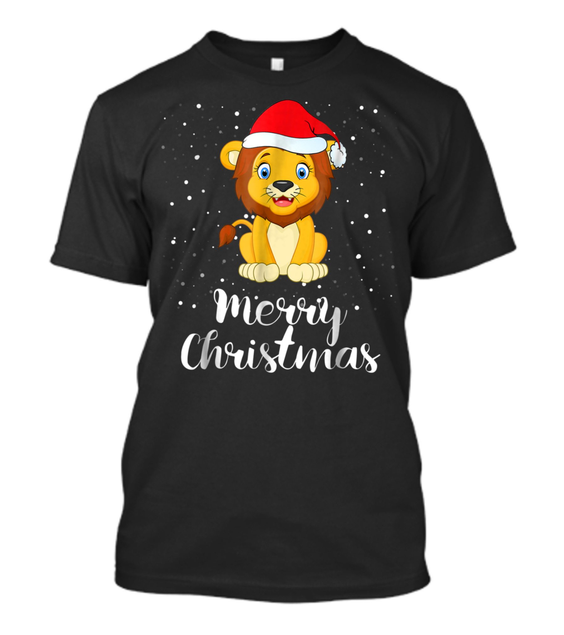 Merry Christmas Lion Funny Matching Family Group T-Shirt