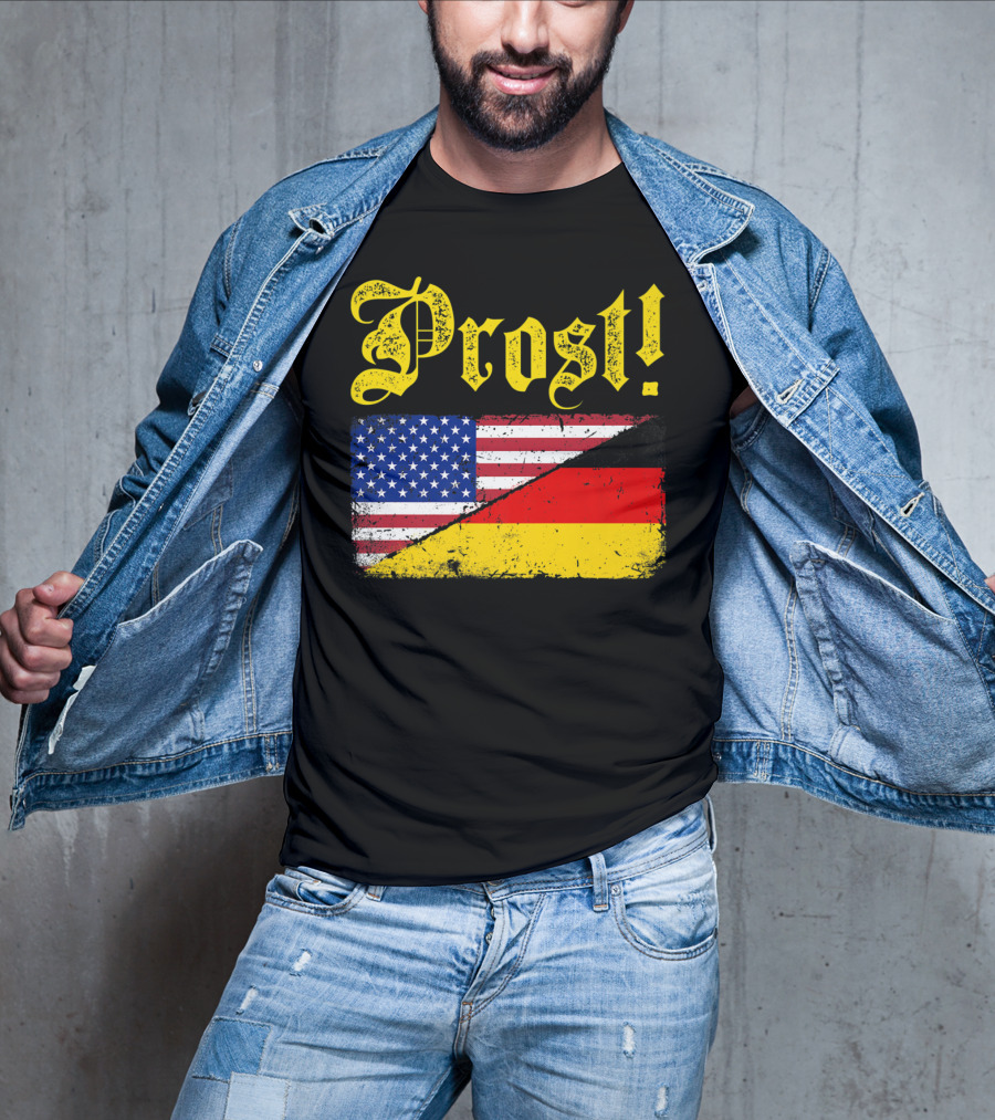 Prost German American Flag Oktoberfest T-Shirt