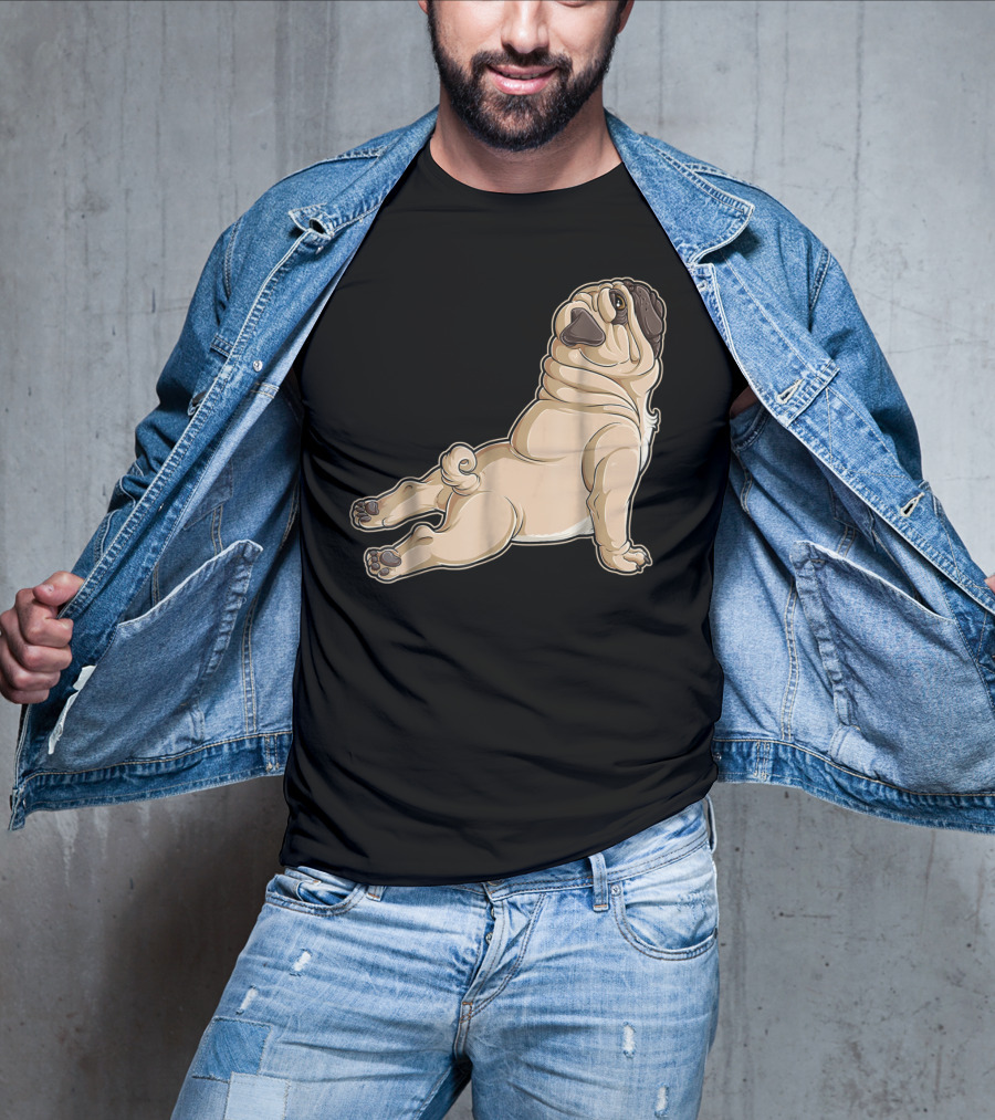 Pug Yoga Pose For Dog Lovers Puppy Funny T-Shirt