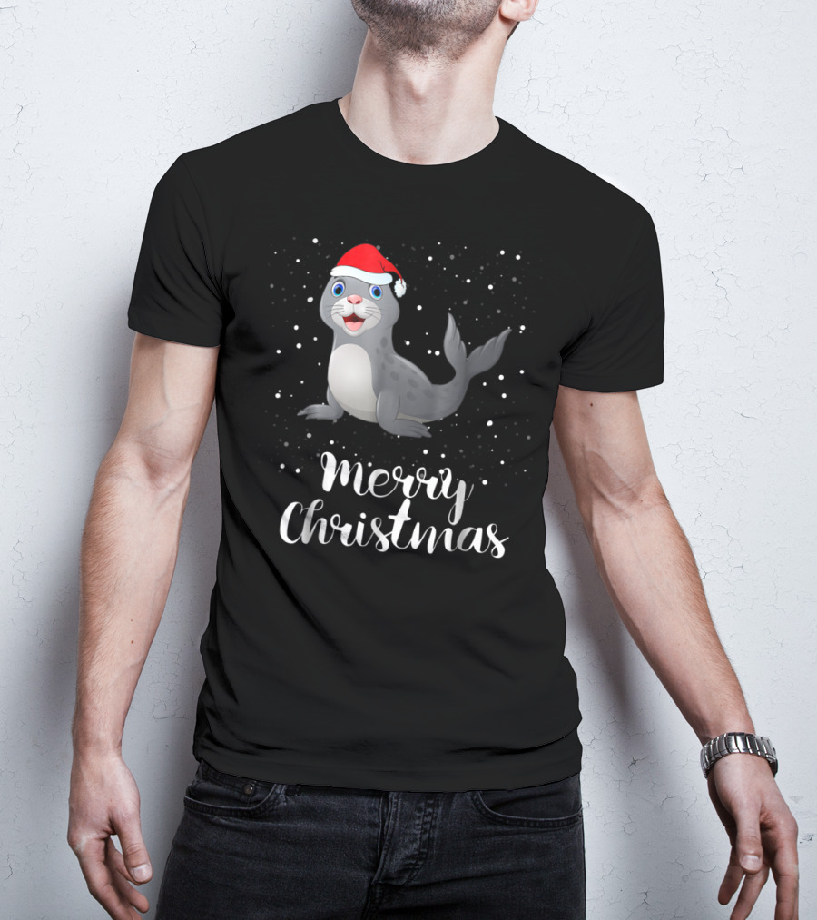 Seal Merry Christmas Funny Matching Family Group T-Shirt
