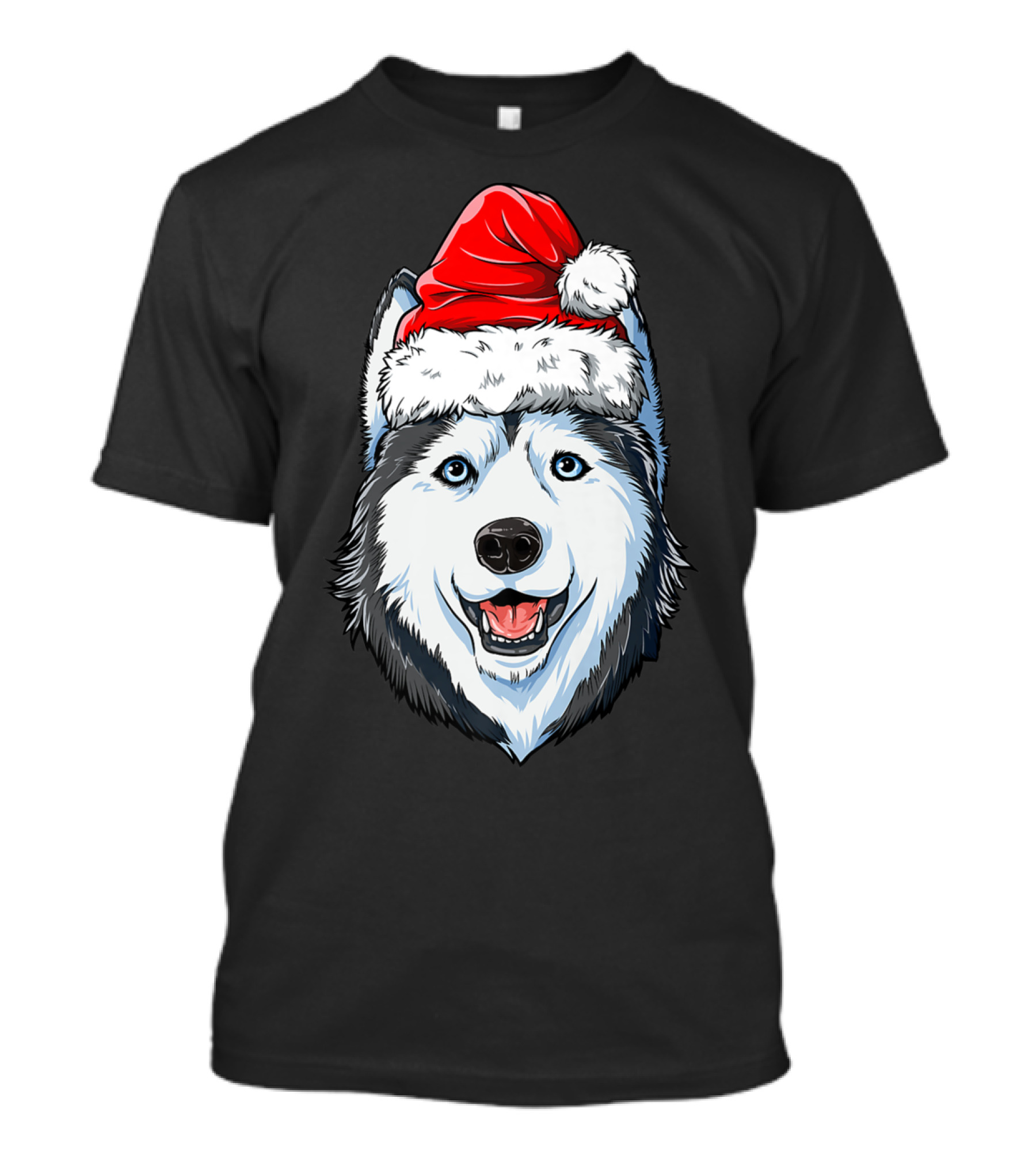 Siberian Husky Santa Christmas Hat Holiday Dog Festive T-Shirt