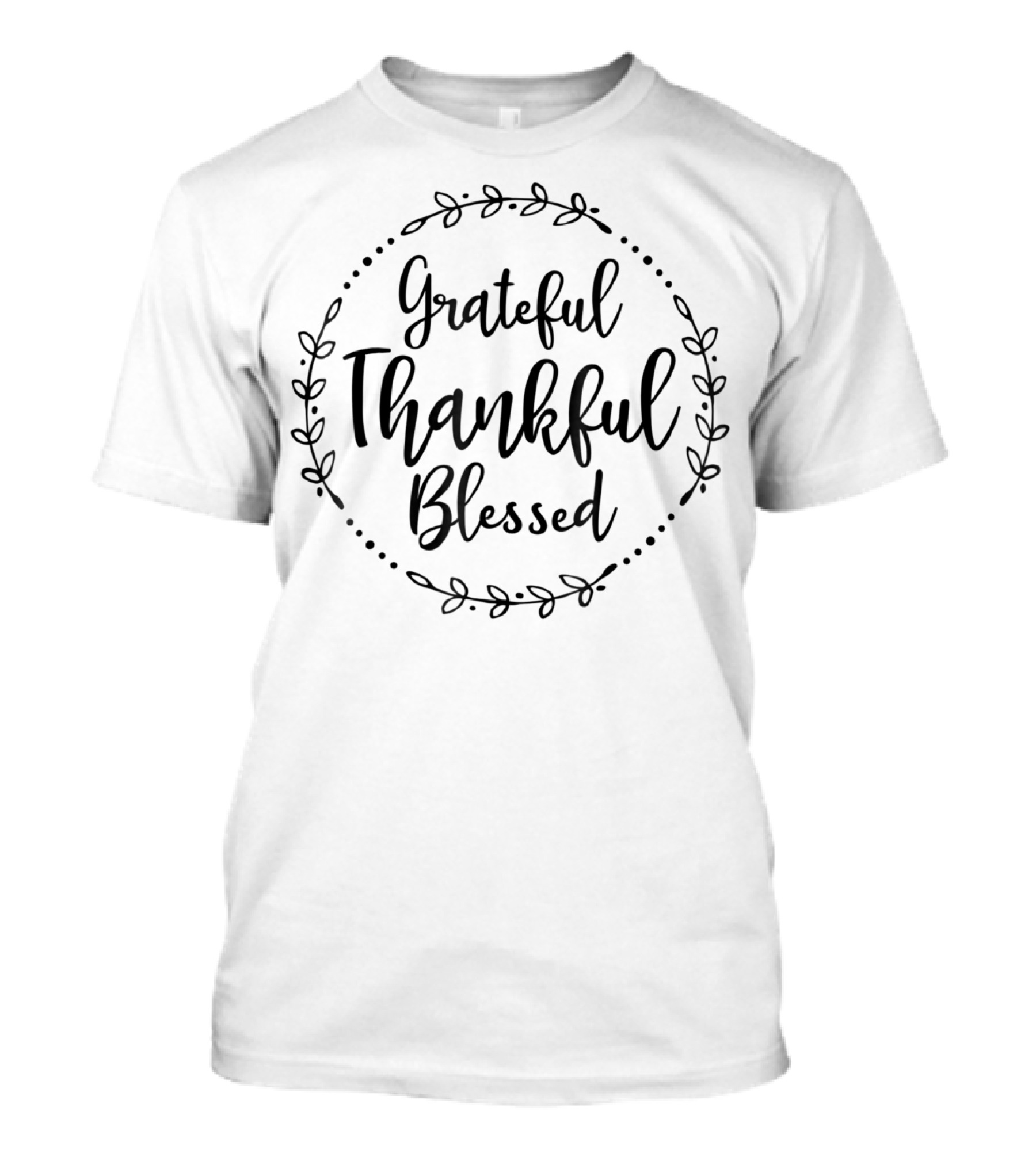 Grateful Thankful Blessed Thanksgiving Wreath T-Shirt