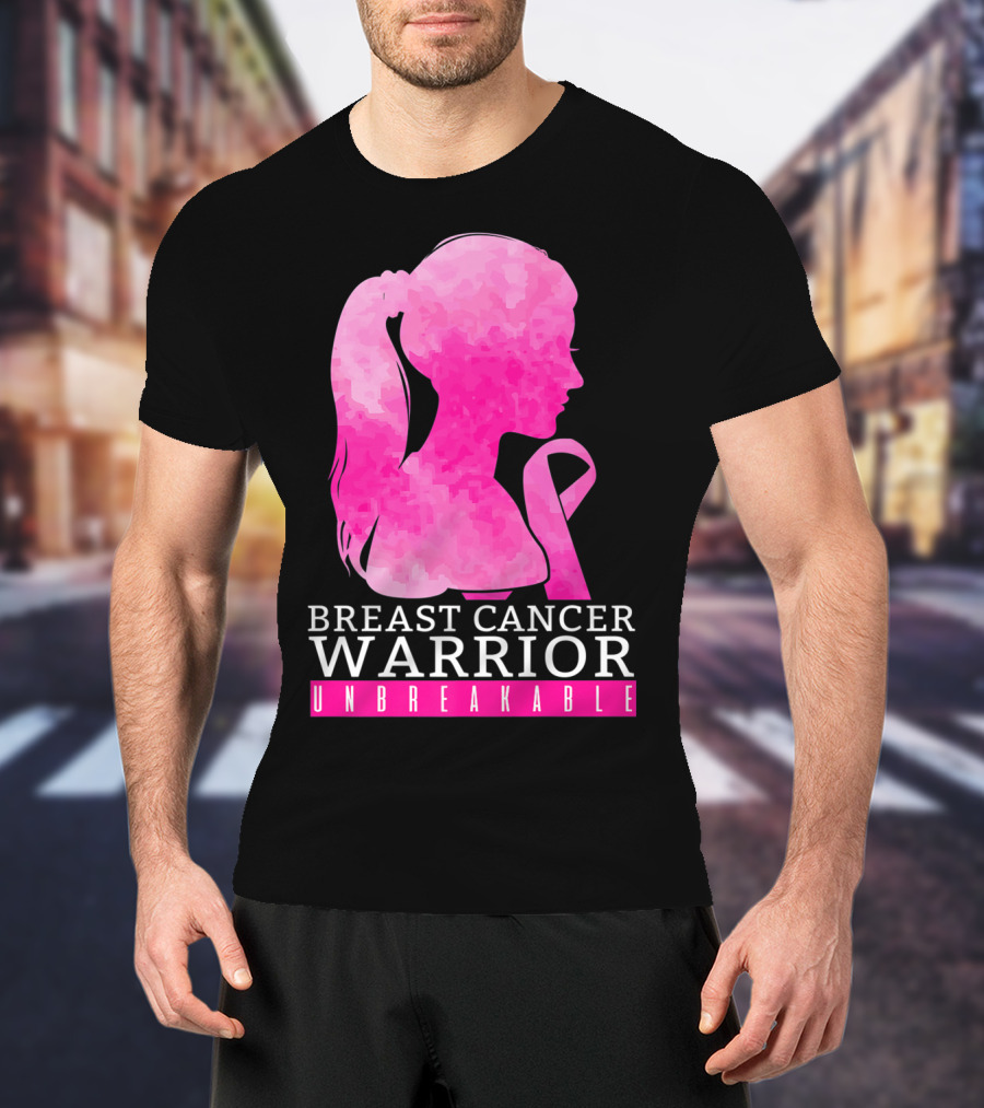 Breast Cancer Warrior Unbreakable Pink Ribbon T-Shirt
