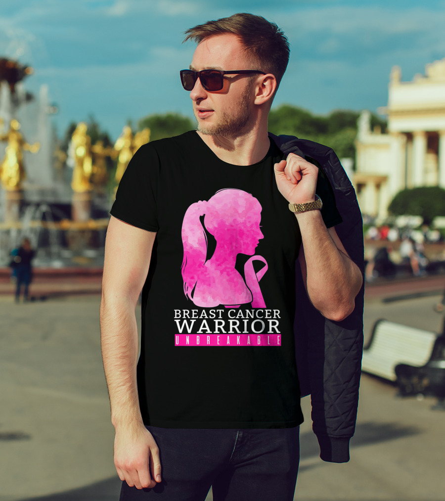 Breast Cancer Warrior Unbreakable Pink Ribbon T-Shirt