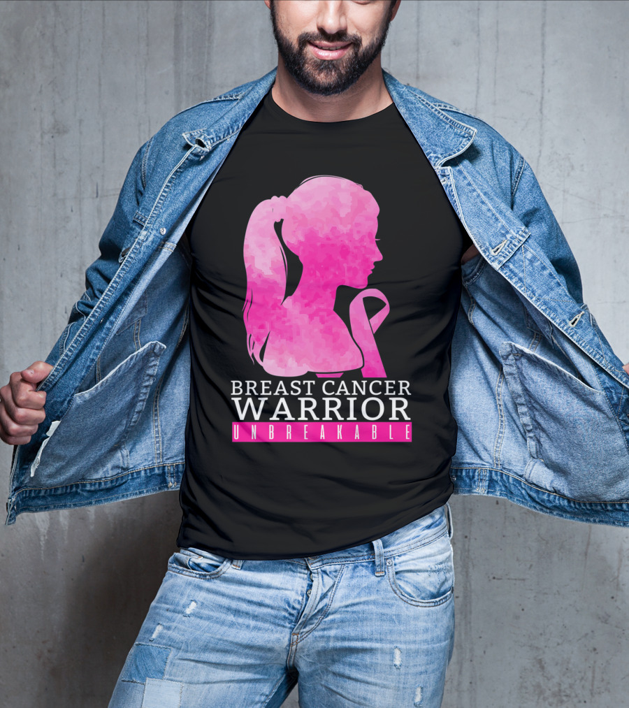 Breast Cancer Warrior Unbreakable Pink Ribbon T-Shirt