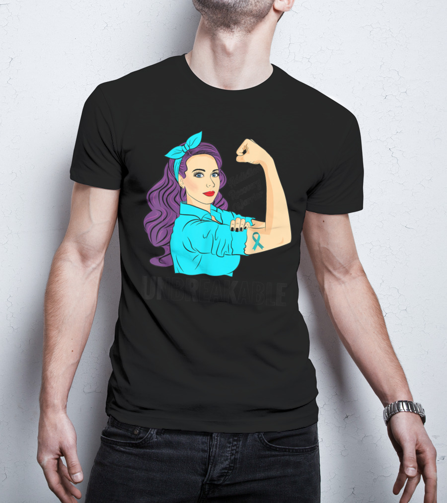 Addiction Recovery Warrior Unbreakable Empowerment Tattoo T-Shirt