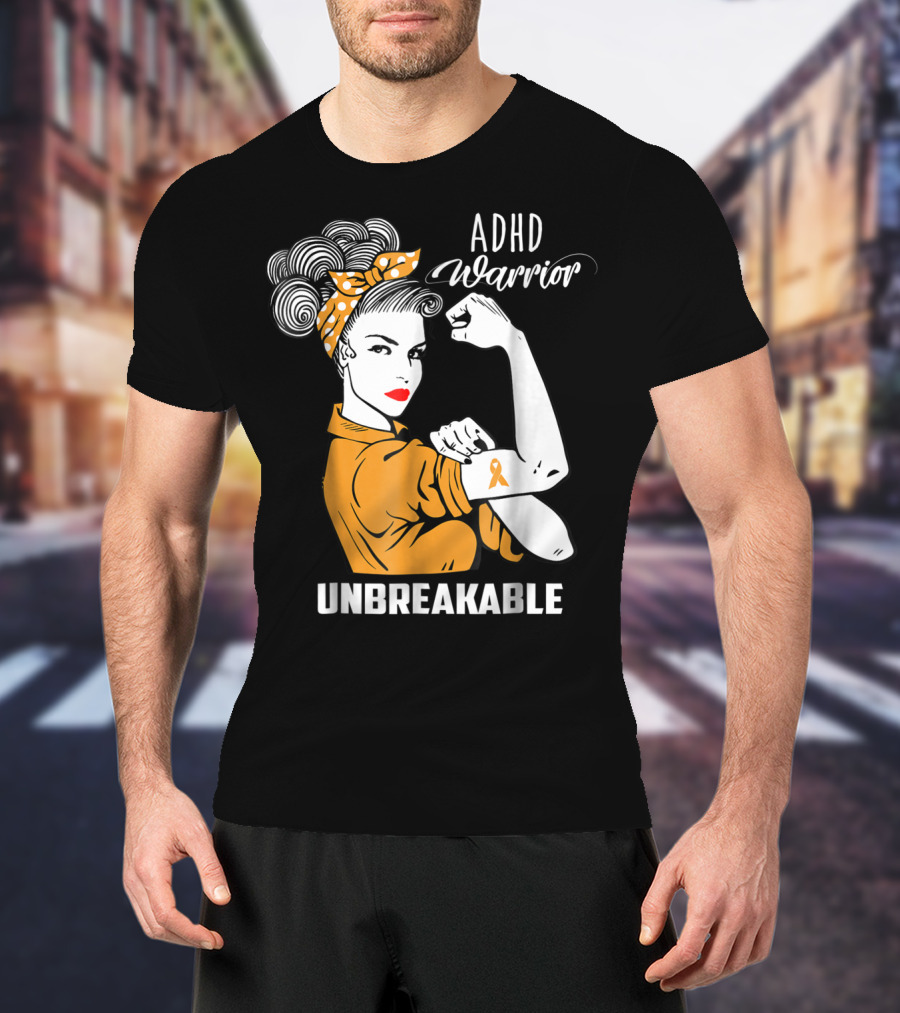 ADHD Warrior Unbreakable Ribbon Awareness Rosie T-Shirt