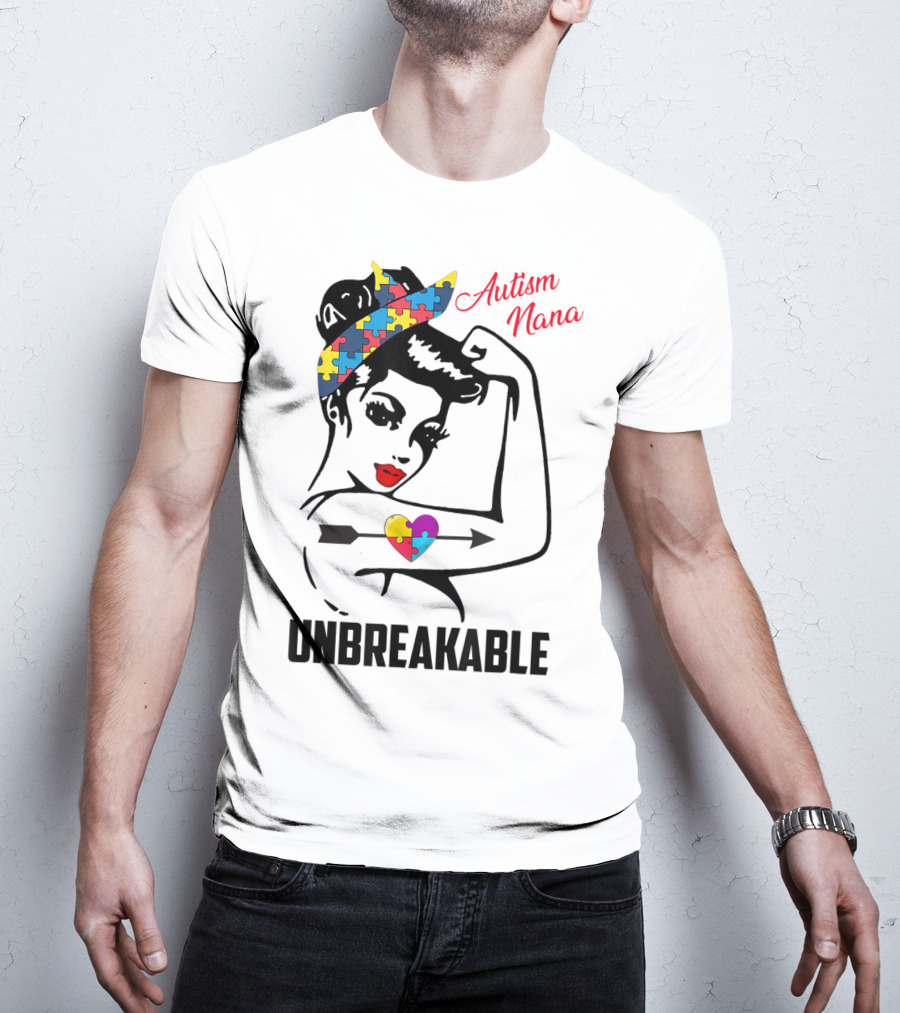 Autism Nana Unbreakable Puzzle Heart Bandana T-Shirt