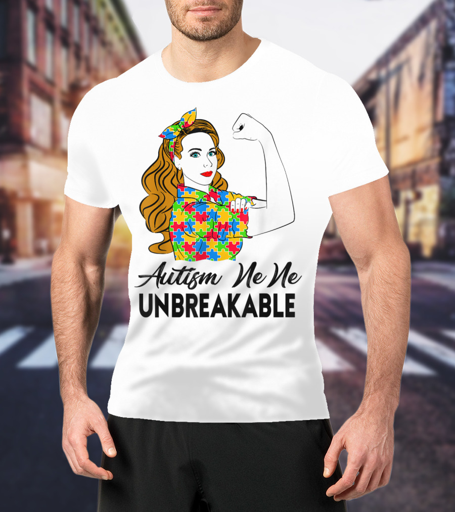 Autism Ne Ne Unbreakable Puzzle Piece Awareness T-Shirt