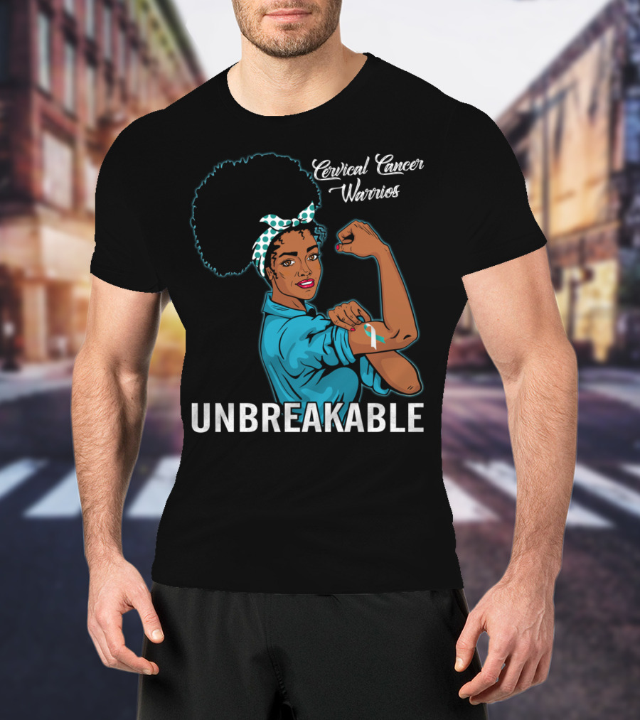 Unbreakable Black Women Cervical Cancer Warriors T-Shirt