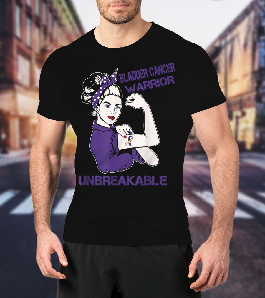 Bladder Cancer Warrior Unbreakable Strong Woman T-Shirt