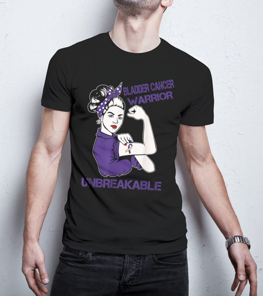 Bladder Cancer Warrior Unbreakable Strong Woman T-Shirt